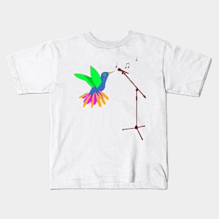 Colorful Bird and Microphone Kids T-Shirt